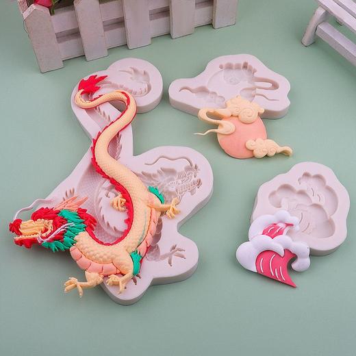 新年龙年系列翻糖蛋糕装饰硅胶模具 DIY祥云浪花巧克力甜品摆件模 商品图3
