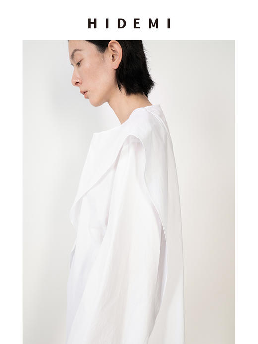 HIDEMI 极简丝巾设计感多穿式廓形衬衫上衣 商品图5