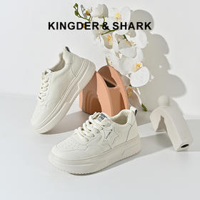 2024经典鲨春季新款时尚星星透气百搭小白鞋KW213-D17021