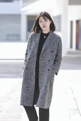 火桐hooton 新年战袍 30羊绒拼色长款大衣