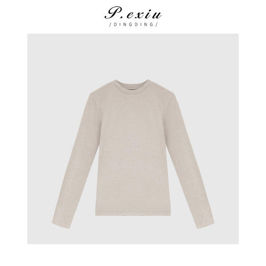 PanYiXiu/潘依绣秋冬新款宽松休闲百搭打底圆领长袖T恤 W-61727 商品图2