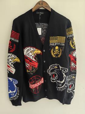 特价 XXL码（体重170-190斤）男士时尚V领精致刺绣开衫