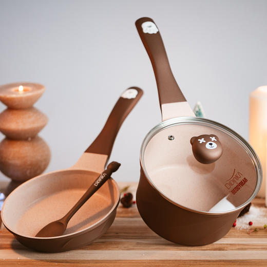 韩国didinika宝宝辅食锅饭麦石婴儿煎锅煮锅萌熊系列乖乖熊小奶锅 商品图1