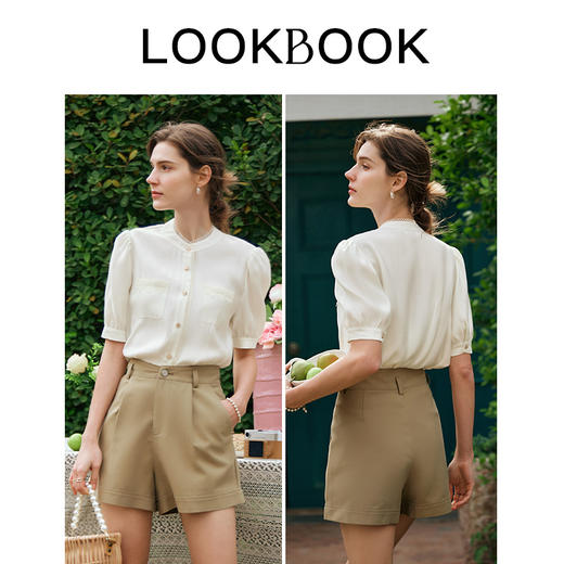 OLrain欧芮儿法式米白色雪纺衫女早春2024新款精致百搭通勤衬衫 商品图3