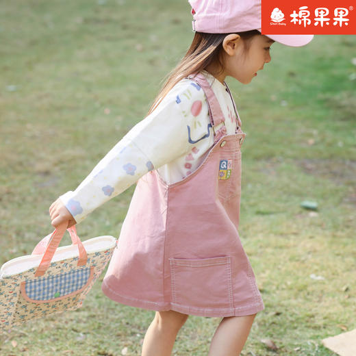棉果果专柜同款春季新品女童斜纹水洗棉背带裙M122703224017 商品图2