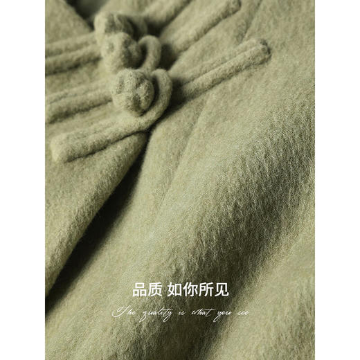 COCOBELLA优雅国风盘扣斜襟外套秋冬新中式短款毛呢外套WL3002 商品图4