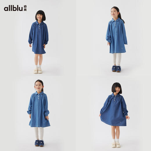 【好友特惠】幼岚舒适轻盈耐磨blublu牛仔连衣裙24春季新款儿童女童连衣裙ZY 商品图2