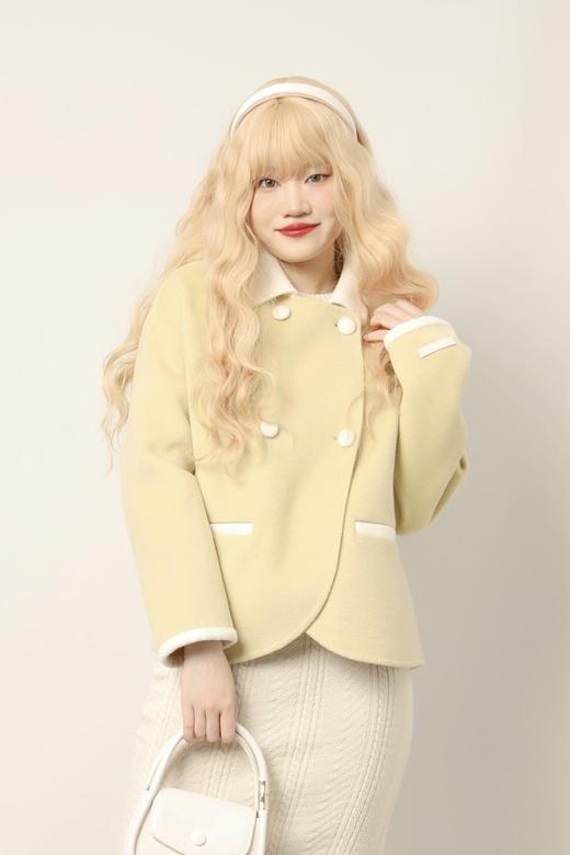 amadella 温柔系果黄色双面羊绒大衣外套 17534 商品图2