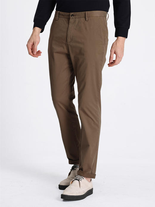 callisto咖啡色弹力长绒棉休闲裤 STCPW3101X 商品图0