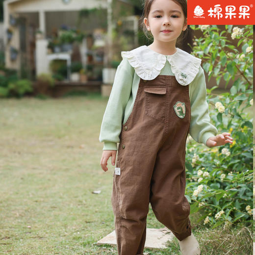 棉果果专柜同款春季新品男童女童斜纹水洗棉背带裤M112204224069 商品图1