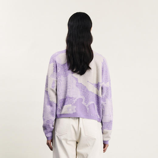 谜底针织开衫女2024春新款复古文艺风圆领短款修身毛衫241MZ0325 商品图2