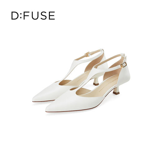 Dfuse迪芙斯秋季尖头简约气质中后空酒杯高跟单鞋DF41114115 商品图0