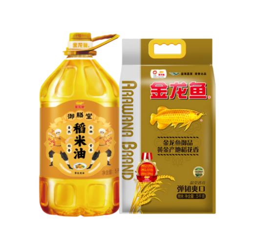 金龙鱼 菜籽油+大米套餐 5L+5kg 黄金产地稻花香胡姬花春节福利 商品图2
