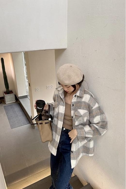 WHO KNOWS 格纹毛绒质感外套 15268 商品图3