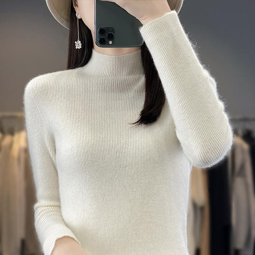 秋冬季新款女针织衫厚款毛衣长袖保暖上衣内搭打底SZ2710 商品图2