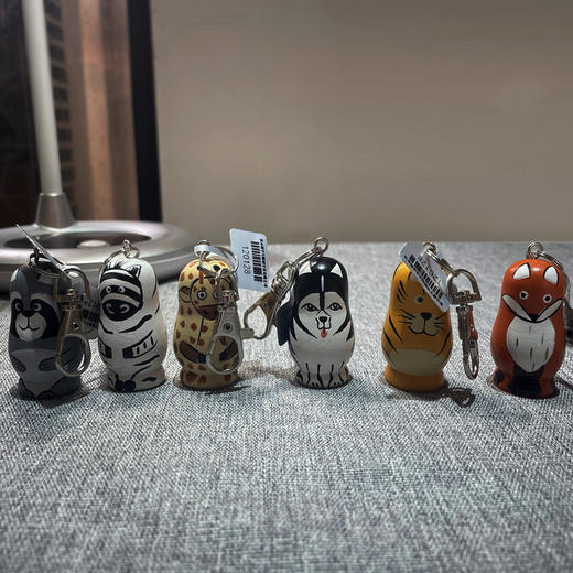 木雕动物钥匙链挂件（随机） 商品图0