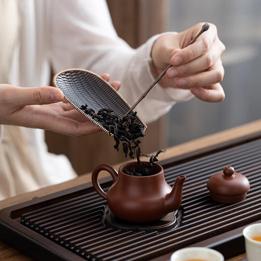 簸箕茶勺茶则竹编纹茶道配件茶荷创意编织茶匙茶则茶拨茶勺功夫茶具茶道配件 商品图1