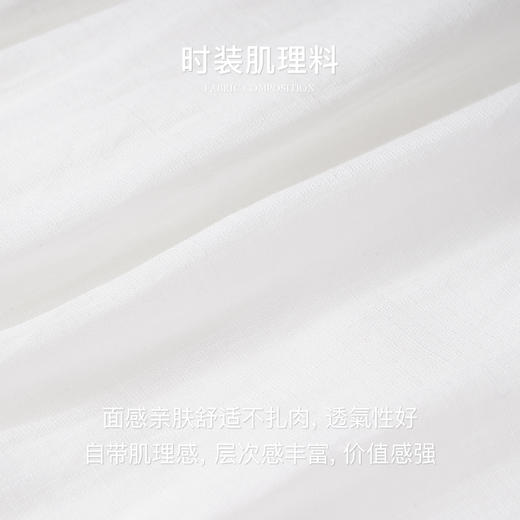 OLrain欧芮儿法式泡泡袖白色V领小花边连衣裙女夏季2024新款显瘦长裙 商品图1