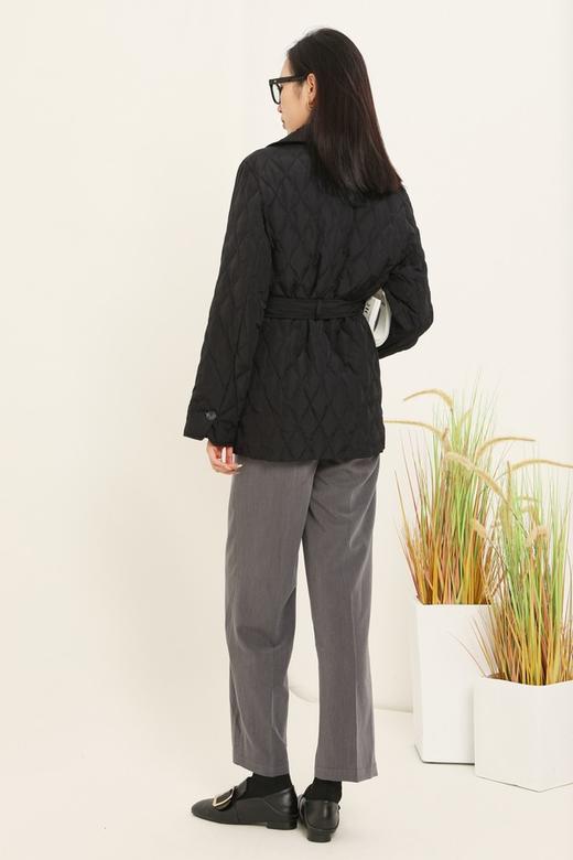 LNNNS 菱形格翻领单排扣棉服外套 14378 商品图2