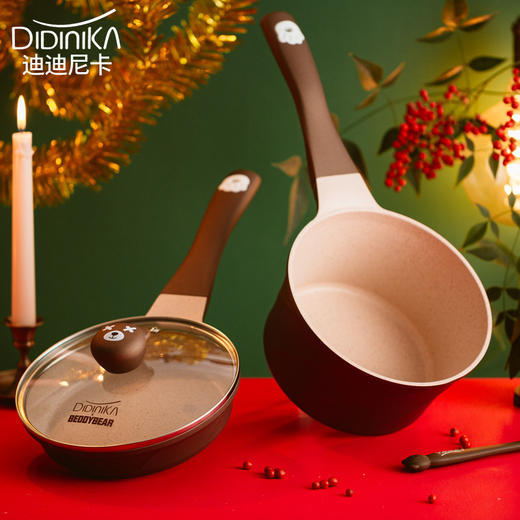 韩国didinika宝宝辅食锅饭麦石婴儿煎锅煮锅萌熊系列乖乖熊小奶锅 商品图0