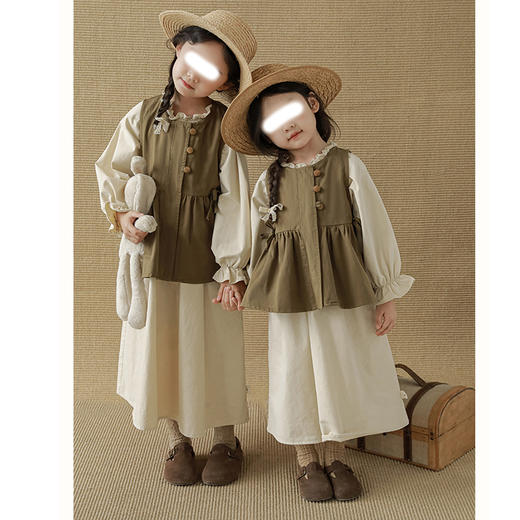 裁缝学苑QZ40女童套装复古马甲纸样连衣裙时亲子款儿童裙 商品图4