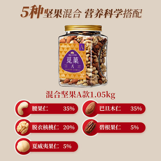觅菓大坚果品质混合纯坚果1.05kg干果学生白领孕妇老人健康零食 商品图4