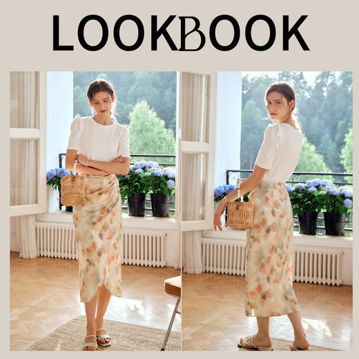 OLrain欧芮儿白色正肩T恤女早春2024年新款气质圆领木耳边短袖 商品图3