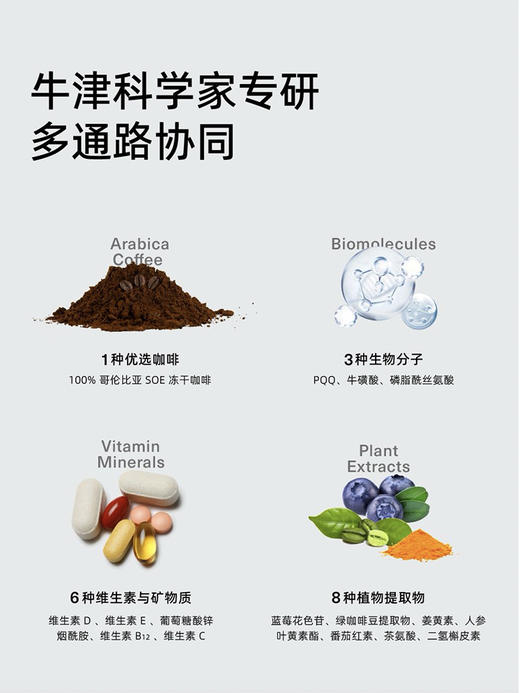【6 盒装】减龄咖啡 姜黄蓝莓叶黄素PQQ 0糖黑咖啡 18 种营养成分 阿拉比卡咖啡豆 31条/盒 赠吸管保温杯 商品图1