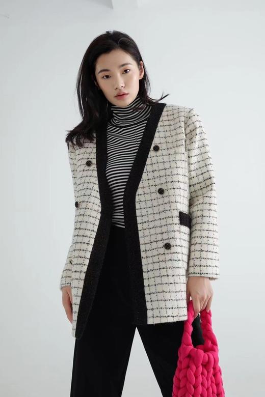 Le Malene 无领双排扣小香风羽绒服西装外套 17512 商品图3