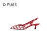 Dfuse迪芙斯春秋季气质金属扣刺绣布中后空高跟单鞋DF41114116 商品缩略图1