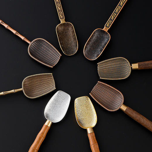 花梨木茶勺茶匙仿古锤纹茶勺子实木茶叶分茶功夫茶具 商品图3