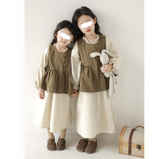 裁缝学苑QZ40女童套装复古马甲纸样连衣裙时亲子款儿童裙 商品图3