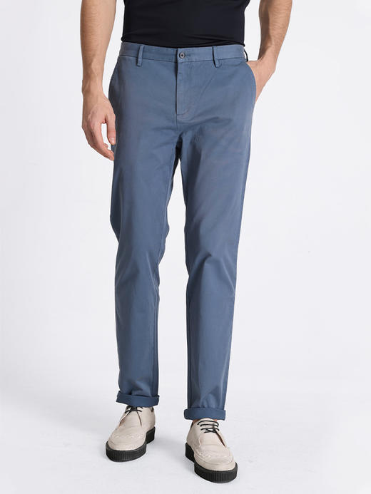 callisto蓝色弹力长绒棉休闲裤 STCPW3101X 商品图0