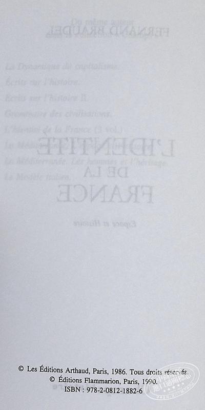 预售 【中商原版】法国的身份 卷1 法文原版 LIdentite de la France Espace et histoire T1 Fernand Braudel 欧洲历史 商品图3