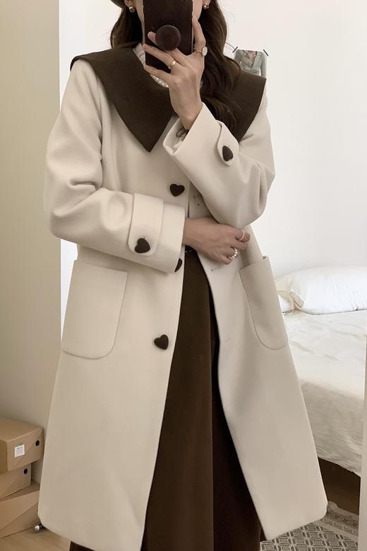 amadella 减龄海军领夹棉大衣外套 17455 商品图1