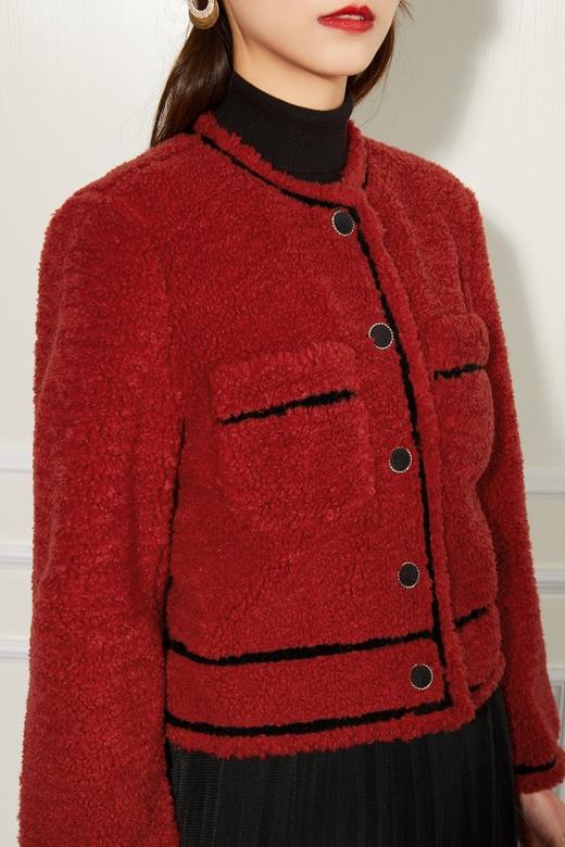 ANSUABEL 红色颗粒感毛绒外套 10848 商品图3