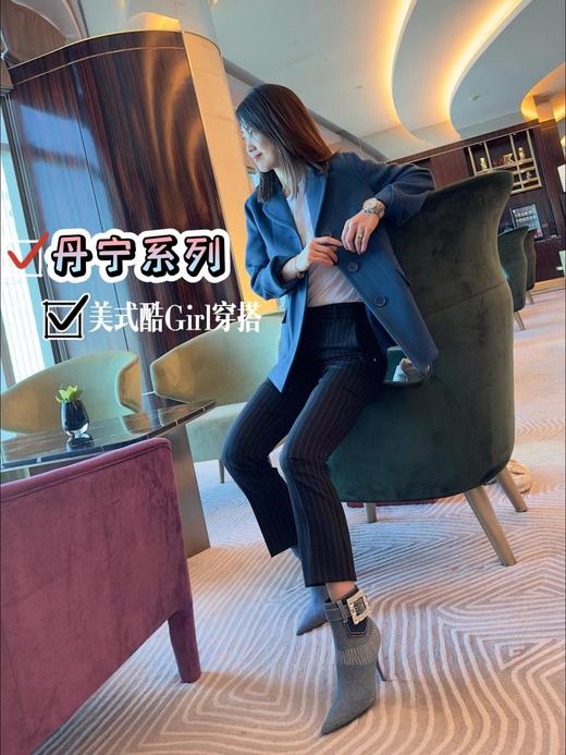 WESTORY2023年冬季新款尖头细高跟靴亮面时髦大钻扣时装靴百搭短靴W23DS83171 商品图1