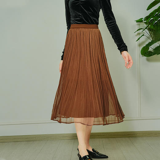 Avann两穿网纱丝绒半身裙2160 商品图7