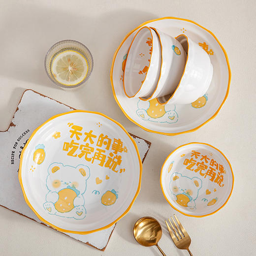「礼盒装！三套可选」卡通可爱陶瓷餐具套装 礼品碗盘碟套装陶瓷碗伴手礼开业活动礼品装餐饮用具 商品图2