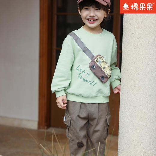 棉果果专柜同款春季新品男童纯棉圆领套头卫衣M112180224060 商品图1