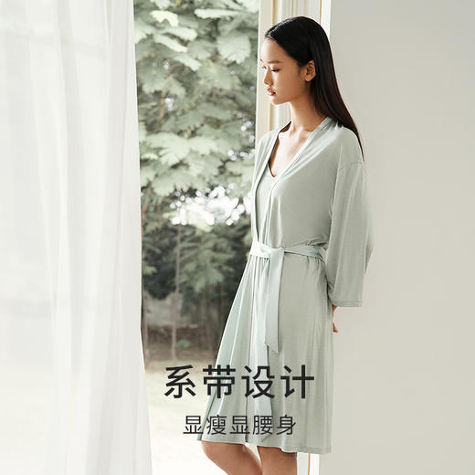 【深睡眠蚕丝睡衣】金三塔100%桑蚕丝睡裙女真丝针织吊带裙/睡袍新品   YZFEA302/YZFEA101 商品图3
