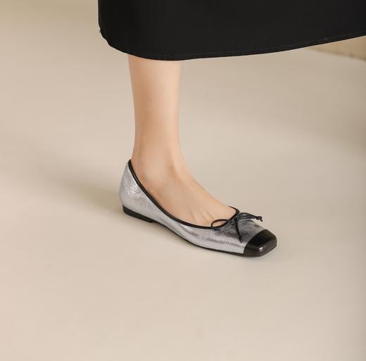 westory2024年春季新款平底小方头蝴蝶结皮鞋通勤小方头单鞋W24AE57071 商品图6