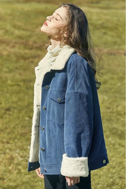 MEETLADY/米莱达 宽松灯芯绒棉服翻领外套 15136 商品图4