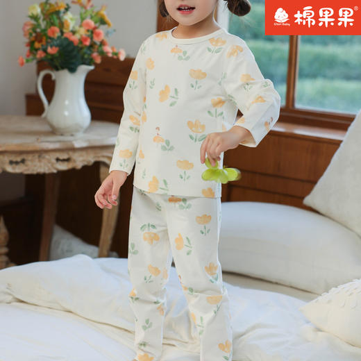 棉果果专柜同款春季新品内衣家居女宝5A抗菌莫代尔套头套装 M121302424723 商品图2