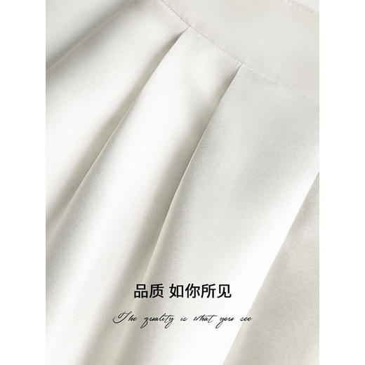 【有赞】COCOBELLA丝光质感前开叉半身裙女夏优雅通勤半身西装裙HS542 商品图4