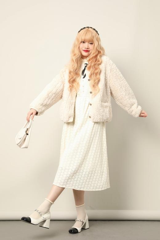 amadella 圆领皮毛一体夹克小香风外套 17547 商品图2