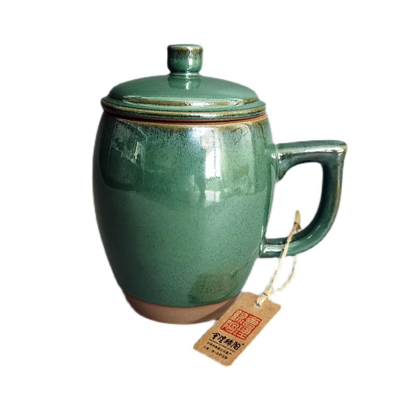 【会员价：198元】天府一品 凉山馆  会理绿陶窑变茶杯茶盏自然天成陶瓷个性私人订制家用办公礼盒装