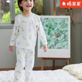 棉果果专柜同款春季新品内衣家居男宝5A抗菌莫代尔套头套装M111302424728