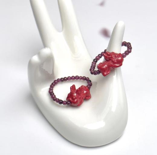 朱砂戒指-紫牙乌貔貅 商品图0