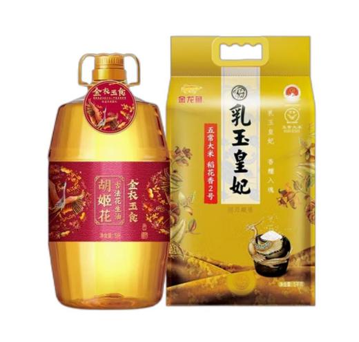 金龙鱼 菜籽油+大米套餐 5L+5kg 黄金产地稻花香胡姬花春节福利 商品图5
